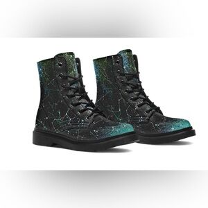 Rogue + Wolf Teal Aurora boots Vegan Leather Doc-Style Boots Goth boots
